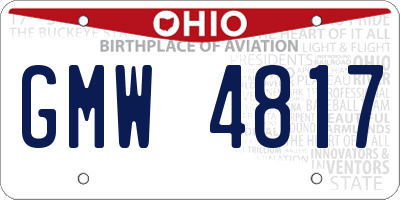 OH license plate GMW4817