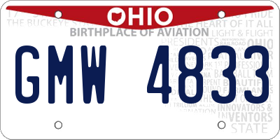 OH license plate GMW4833