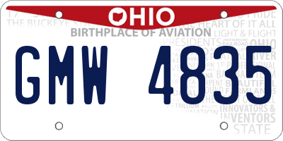 OH license plate GMW4835