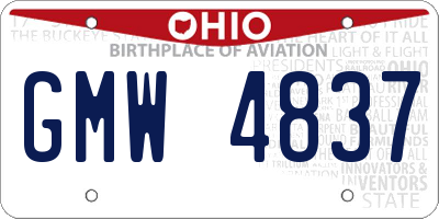 OH license plate GMW4837