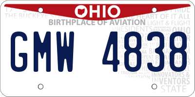 OH license plate GMW4838