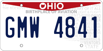 OH license plate GMW4841