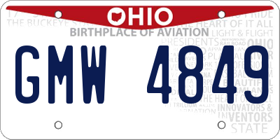 OH license plate GMW4849