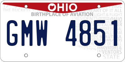 OH license plate GMW4851