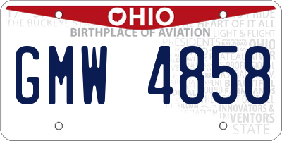 OH license plate GMW4858