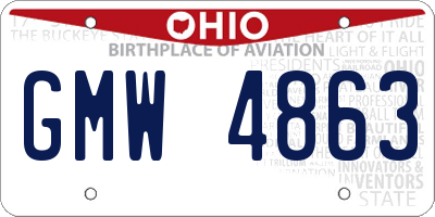 OH license plate GMW4863