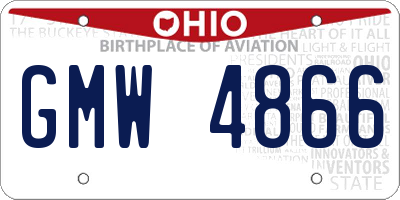 OH license plate GMW4866
