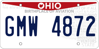 OH license plate GMW4872