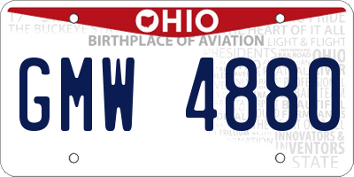 OH license plate GMW4880