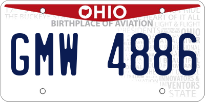 OH license plate GMW4886