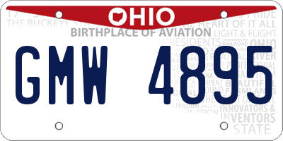OH license plate GMW4895
