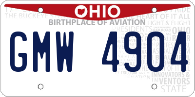 OH license plate GMW4904