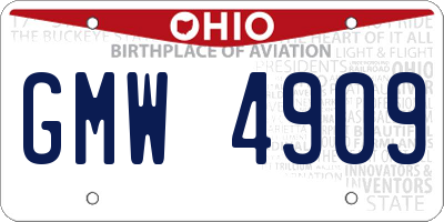 OH license plate GMW4909
