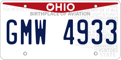 OH license plate GMW4933