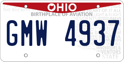 OH license plate GMW4937