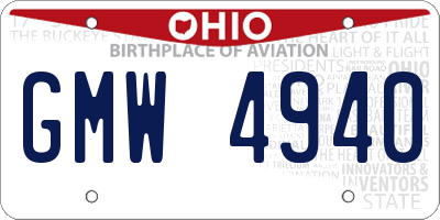 OH license plate GMW4940