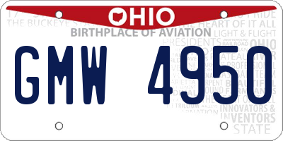 OH license plate GMW4950
