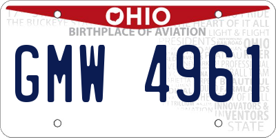 OH license plate GMW4961