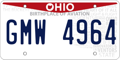 OH license plate GMW4964