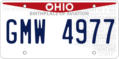 OH license plate GMW4977
