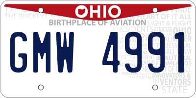 OH license plate GMW4991