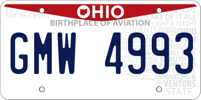 OH license plate GMW4993