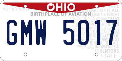 OH license plate GMW5017
