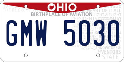 OH license plate GMW5030
