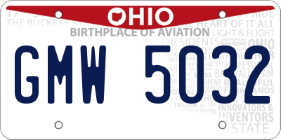 OH license plate GMW5032
