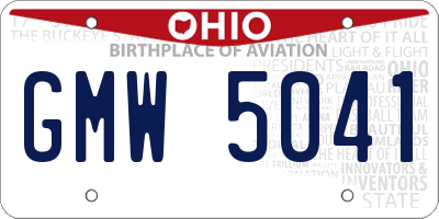 OH license plate GMW5041