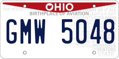 OH license plate GMW5048