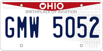 OH license plate GMW5052