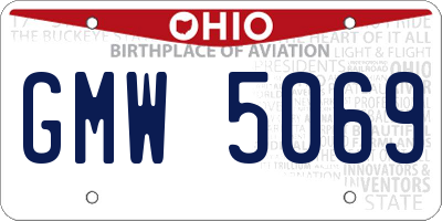 OH license plate GMW5069