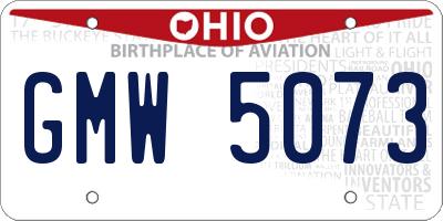 OH license plate GMW5073