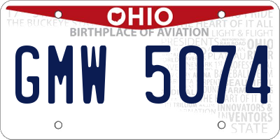 OH license plate GMW5074