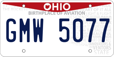 OH license plate GMW5077