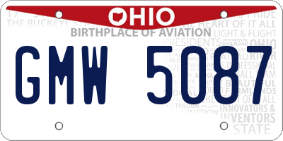 OH license plate GMW5087