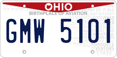 OH license plate GMW5101