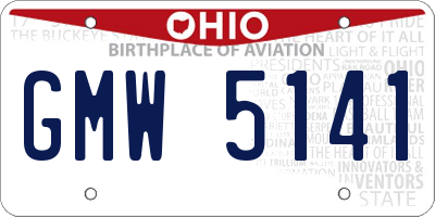 OH license plate GMW5141