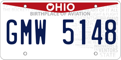 OH license plate GMW5148