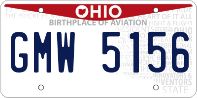 OH license plate GMW5156