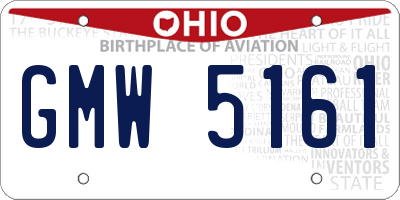 OH license plate GMW5161