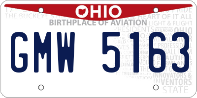 OH license plate GMW5163