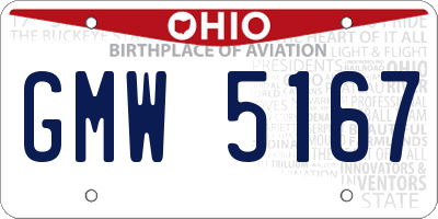 OH license plate GMW5167