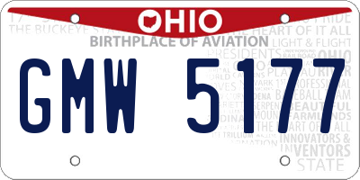 OH license plate GMW5177