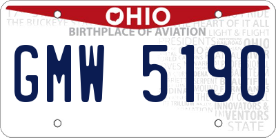 OH license plate GMW5190