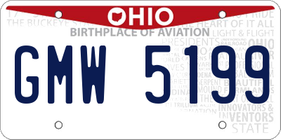 OH license plate GMW5199