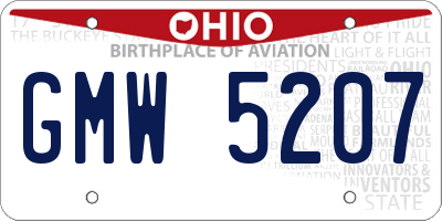 OH license plate GMW5207