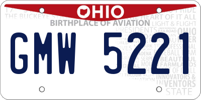 OH license plate GMW5221