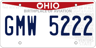 OH license plate GMW5222